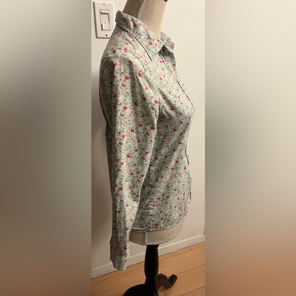Women’s Floral Button-Up Long Sleeve Blouse Small - Picture 2 of 5